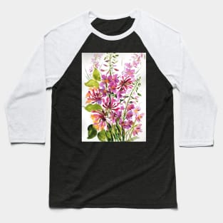 Spring Bloom Watercolor Painting Baseball T-Shirt